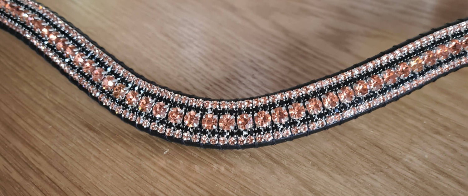Frontal à strass noir et rosegold