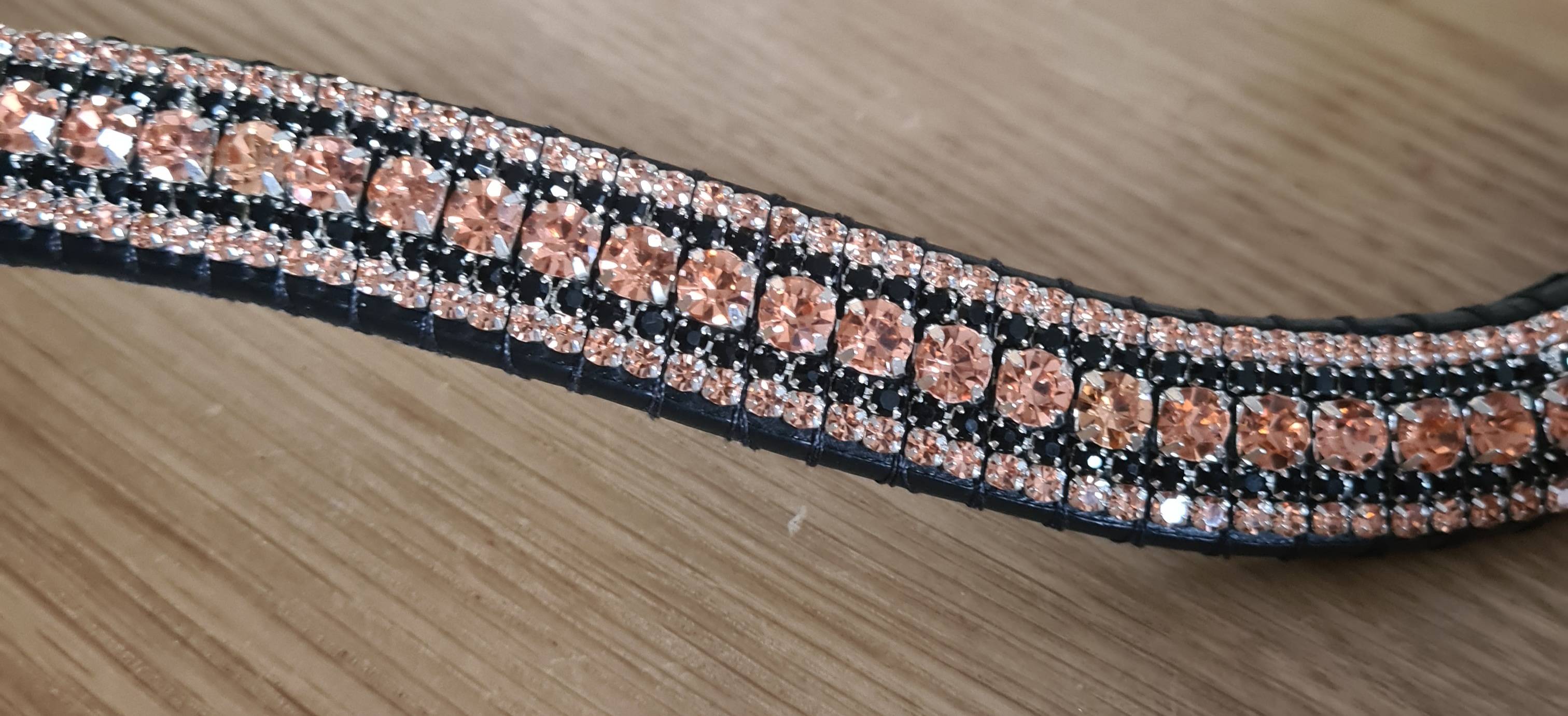 Frontal à strass noir et rosegold