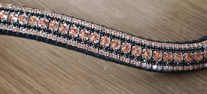 Frontal à strass noir et rosegold
