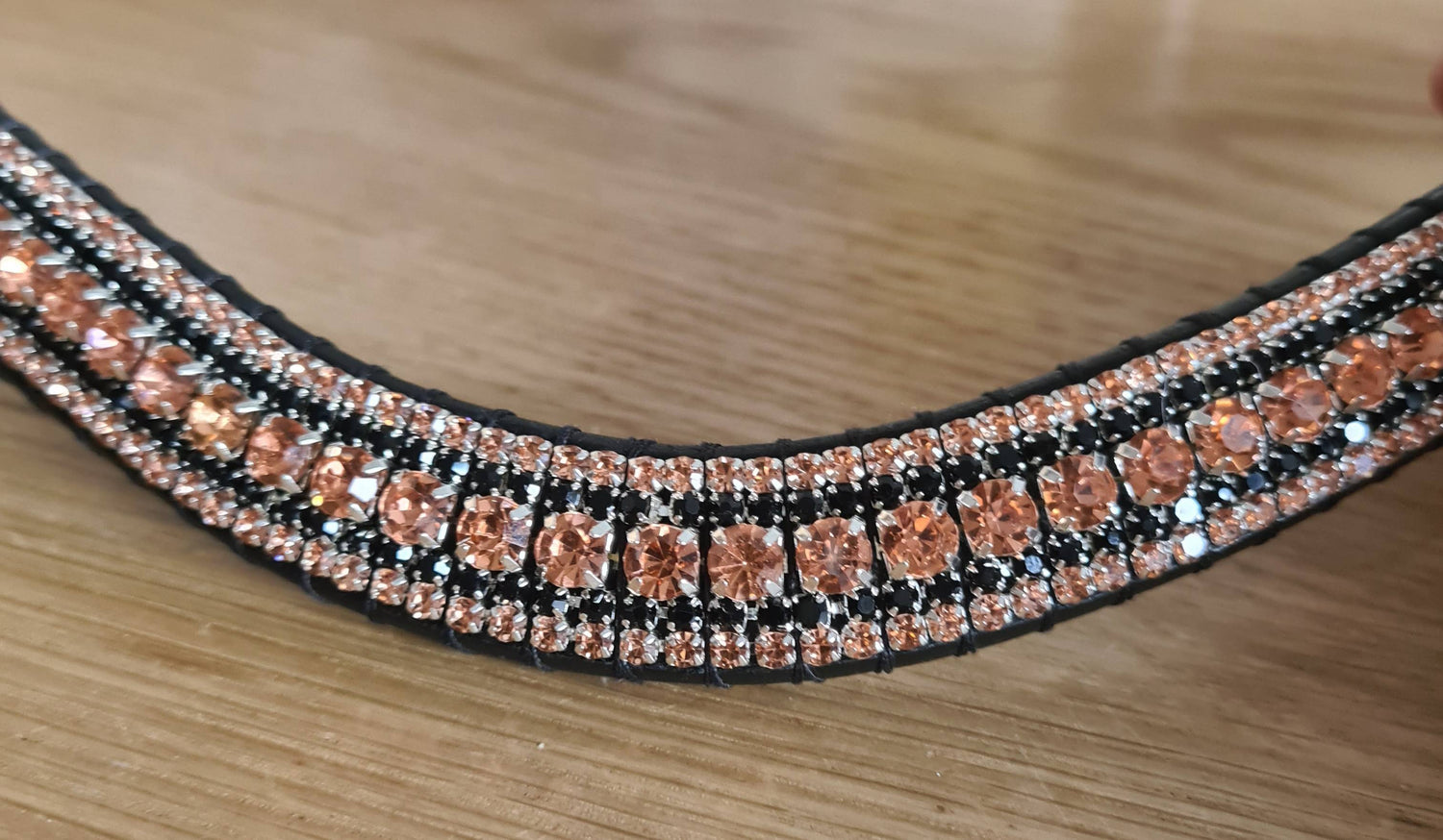 Frontal à strass noir et rosegold