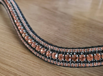 Frontal à strass noir et rosegold