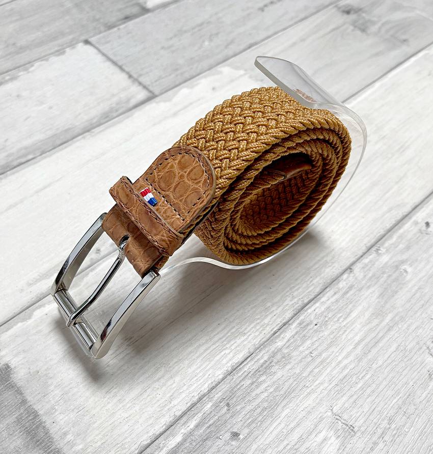 Grand Prix Gold/Camel Belt - Melca Paris 