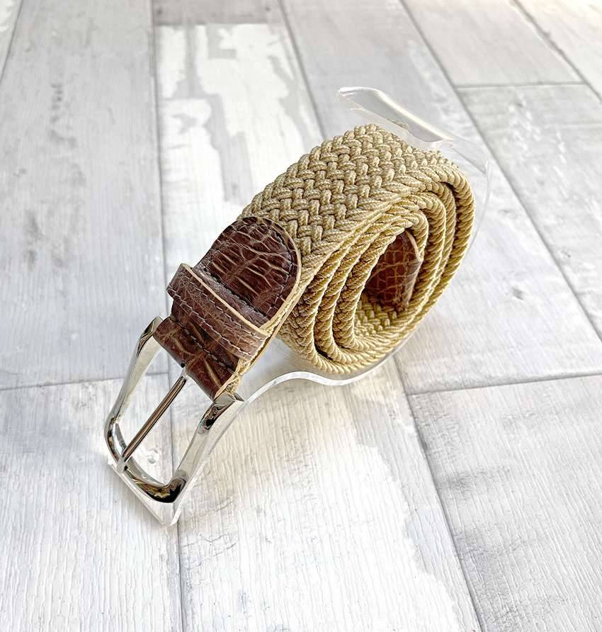Grand Prix Belt Beige/Brown - Melca Paris 
