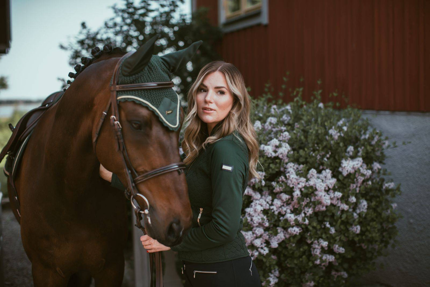Bonnet anti-mouches FOREST GREEN - Equestrian Stockholm
