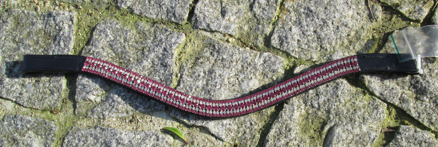 Frontal cristaux argent &amp; fuschia