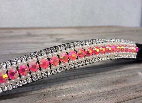 Frontal cristaux rose fuchsia
