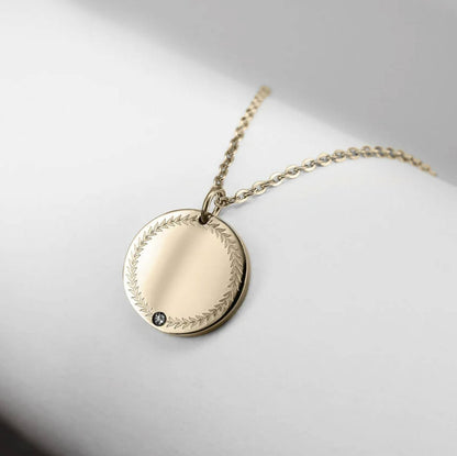 Pendant with personalized medal and zirconia - Ponytail &amp;amp; Co