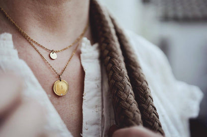 Pendant with personalized medal and zirconia - Ponytail &amp;amp; Co
