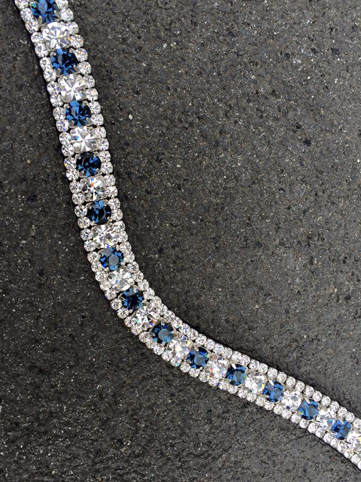 Frontal cristaux argent et marine