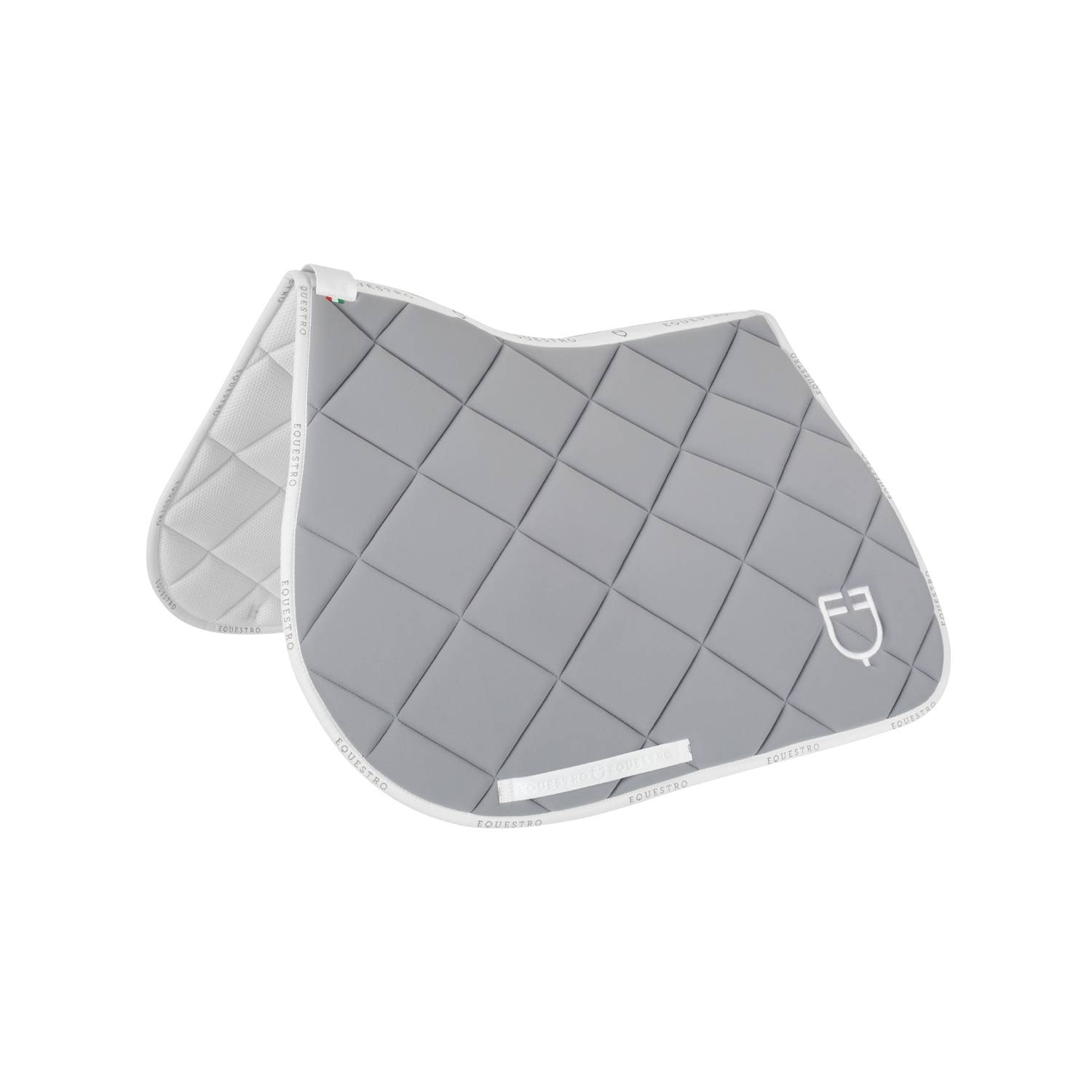 Technical gray/white logo saddle pad - EQUESTRO