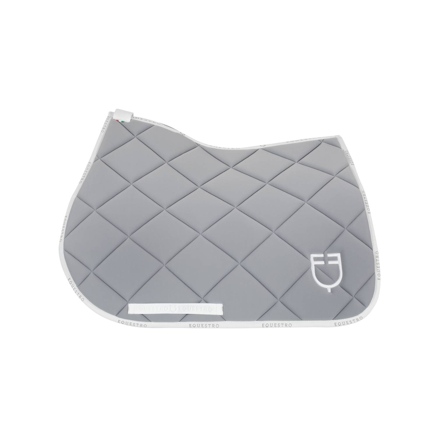 Technical gray/white logo saddle pad - EQUESTRO