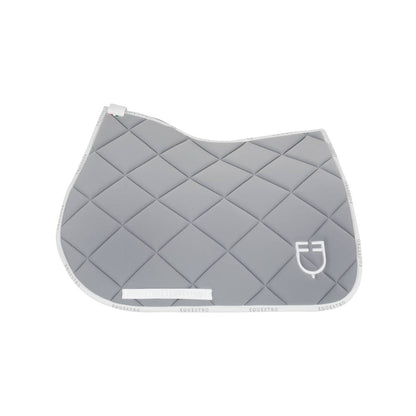 Technical gray/white logo saddle pad - EQUESTRO
