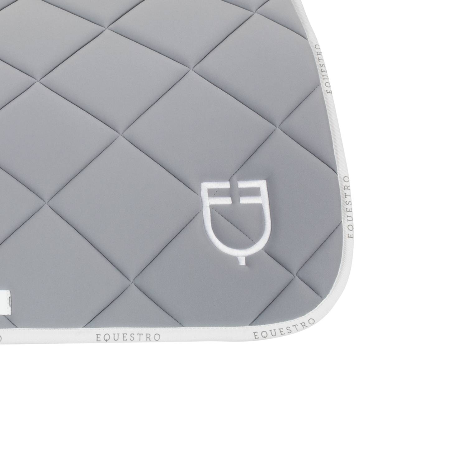 Technical gray/white logo saddle pad - EQUESTRO