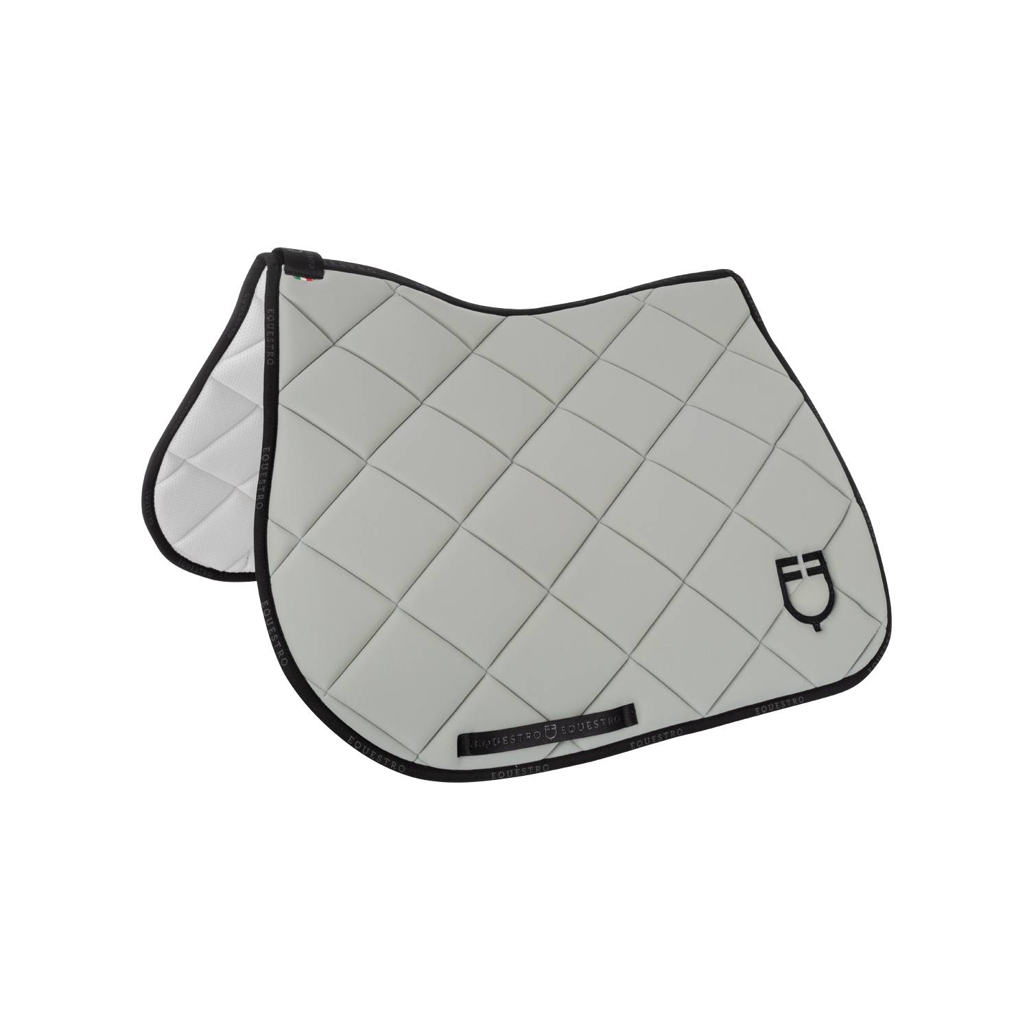 Technical saddle pad logo light gray/black - EQUESTRO