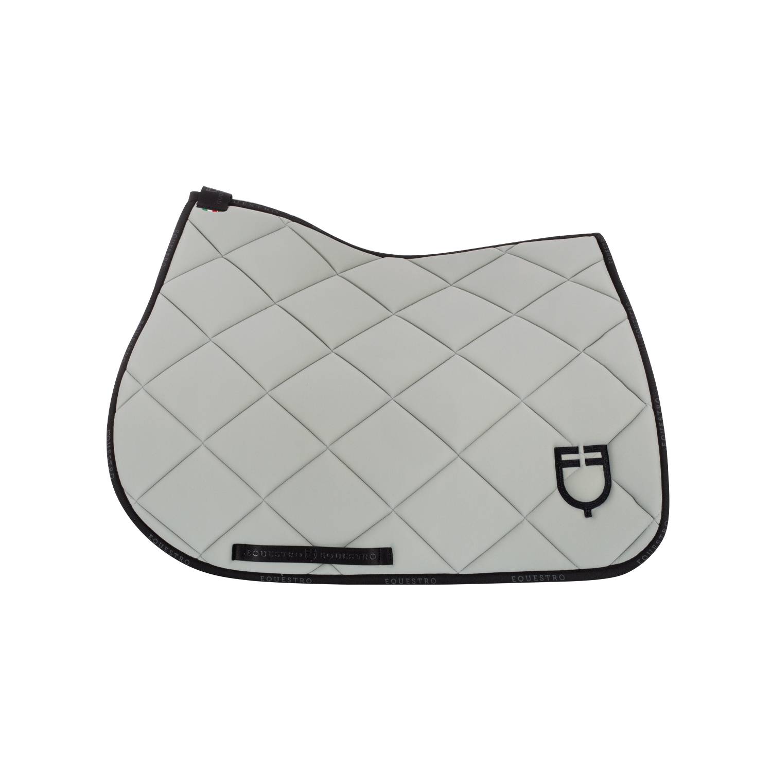 Technical saddle pad logo light gray/black - EQUESTRO