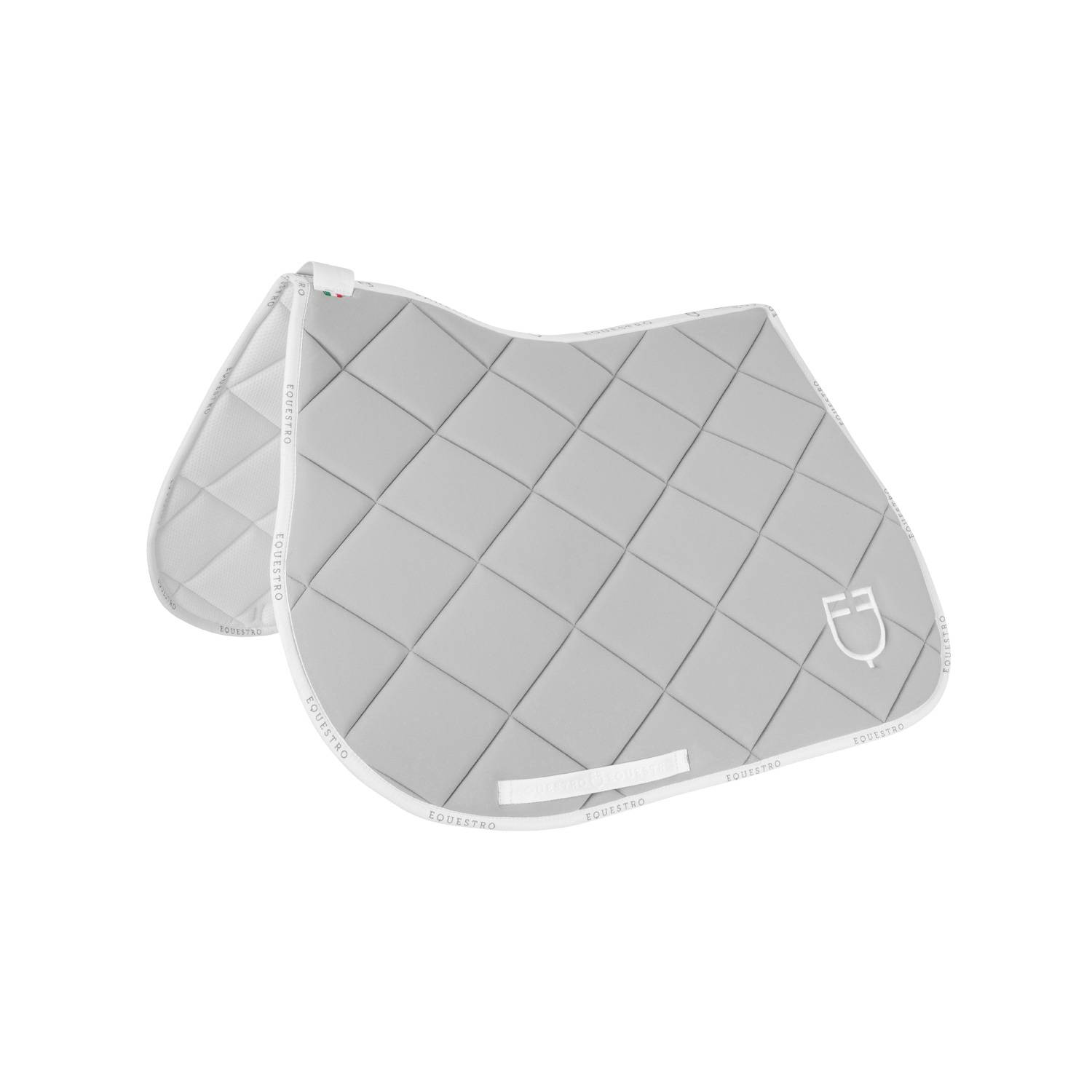 Light gray/white logo technical saddle pad - EQUESTRO