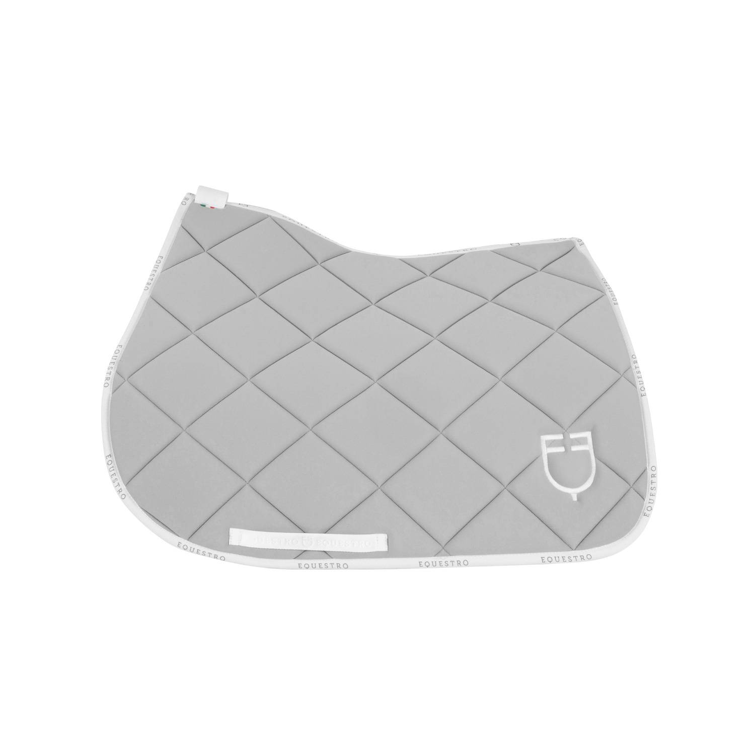 Light gray/white logo technical saddle pad - EQUESTRO
