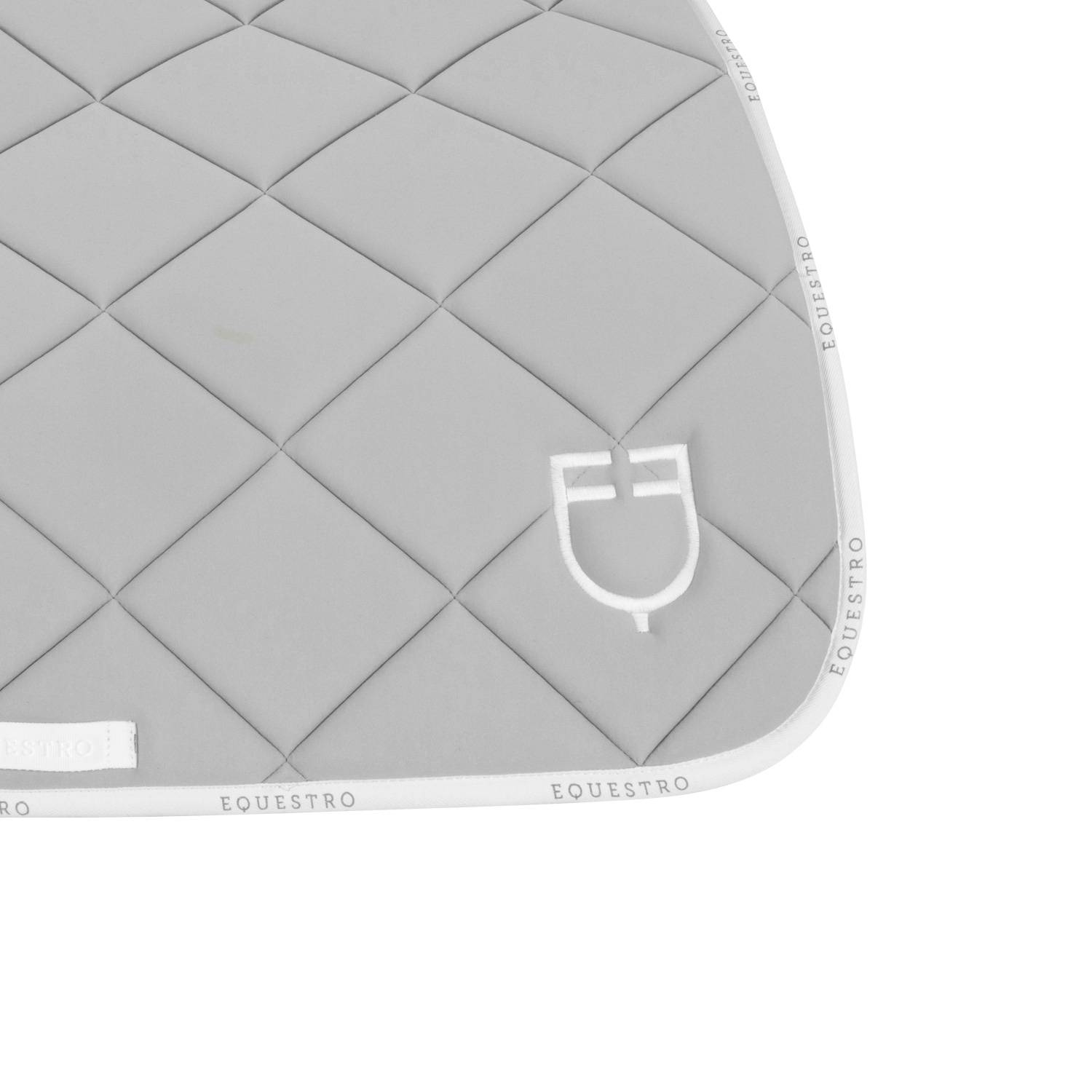 Light gray/white logo technical saddle pad - EQUESTRO