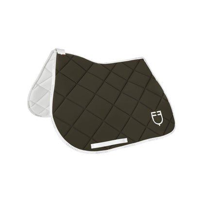 Technical saddle pad logo khaki/white - EQUESTRO