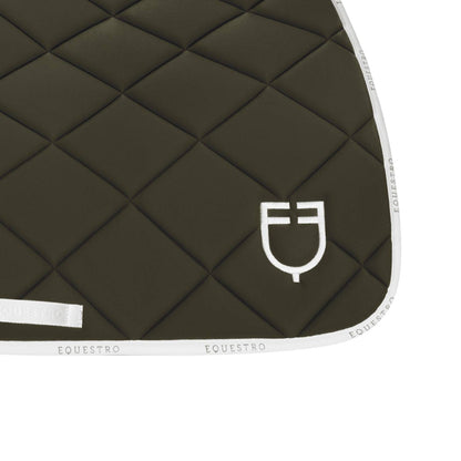 Technical saddle pad logo khaki/white - EQUESTRO