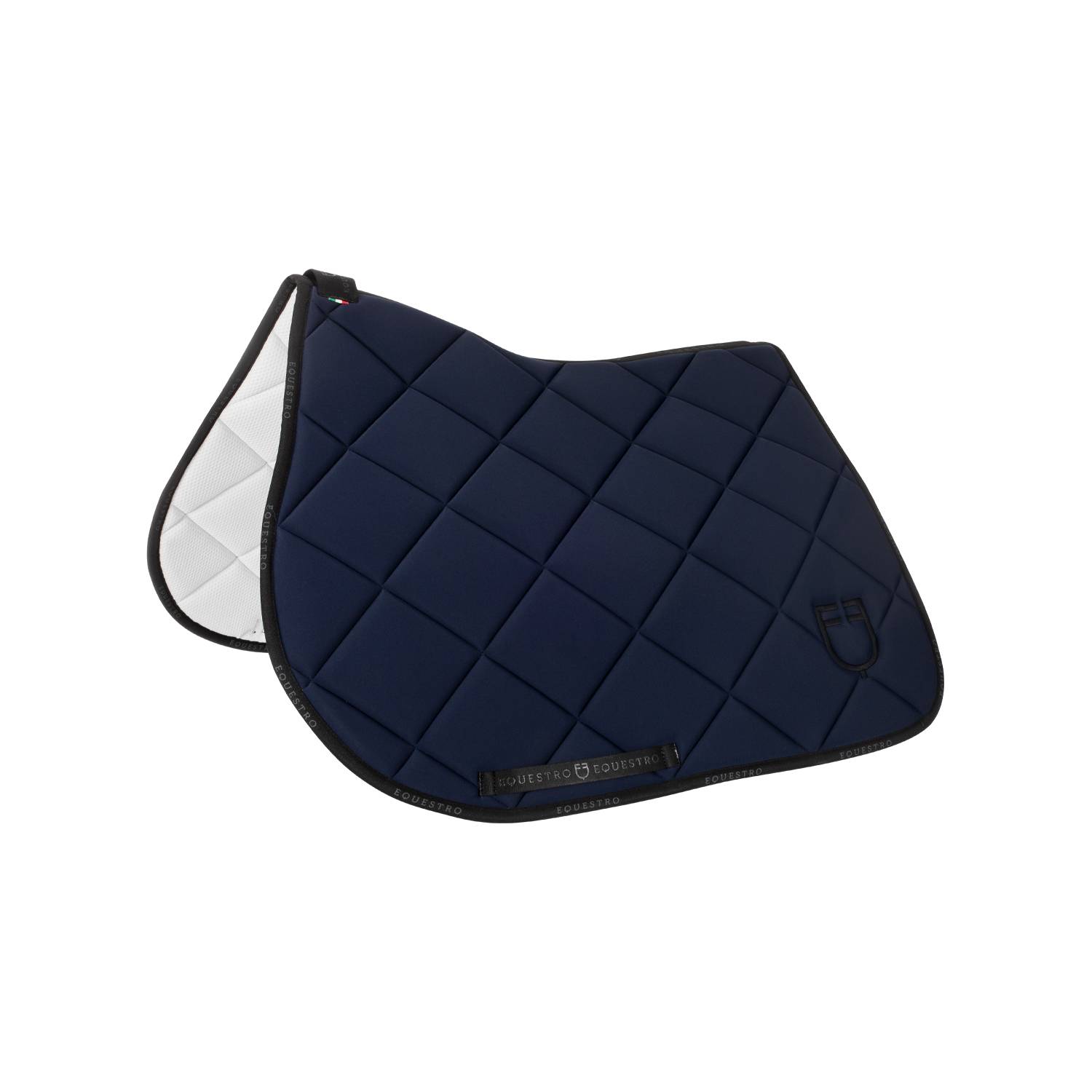 Technical saddle pad logo navy blue/black - EQUESTRO