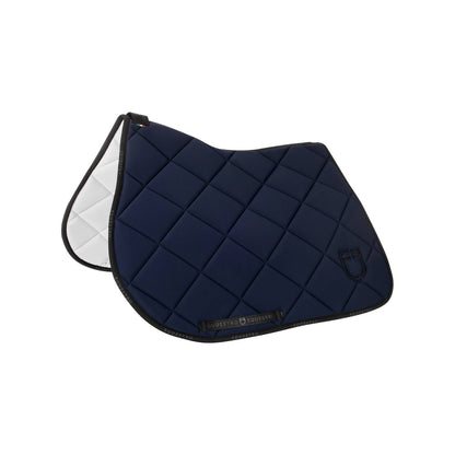 Technical saddle pad logo navy blue/black - EQUESTRO