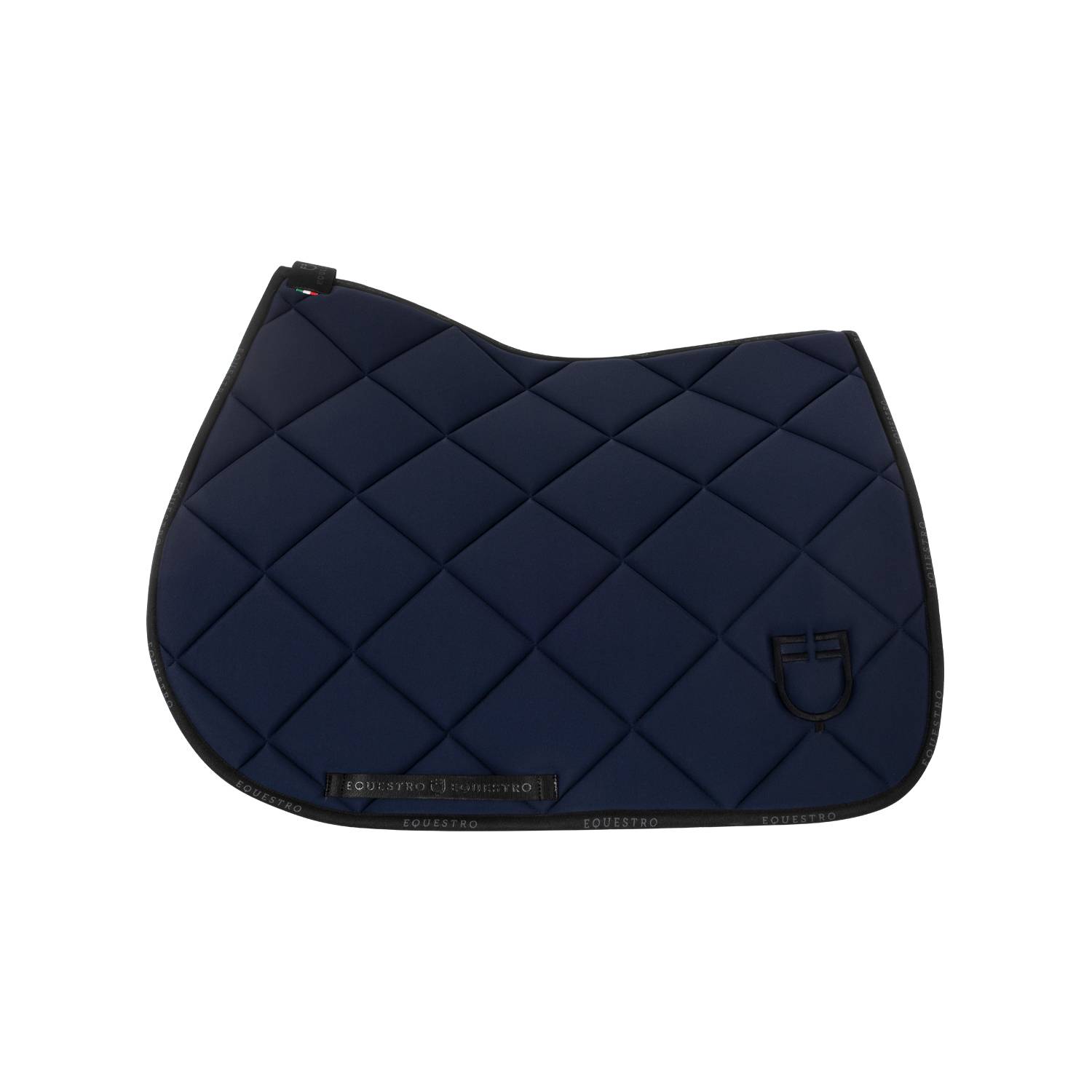 Technical saddle pad logo navy blue/black - EQUESTRO