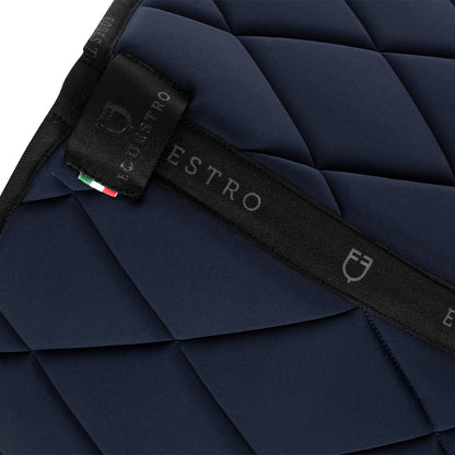 Technical saddle pad logo navy blue/black - EQUESTRO