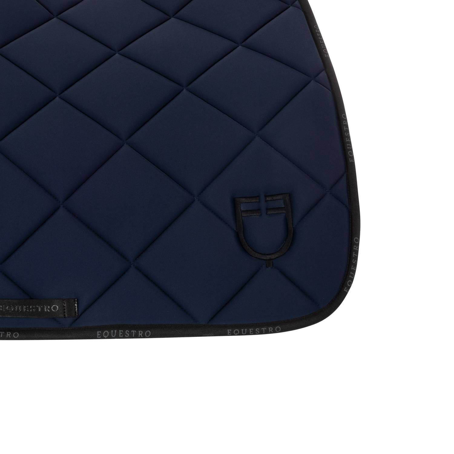 Technical saddle pad logo navy blue/black - EQUESTRO
