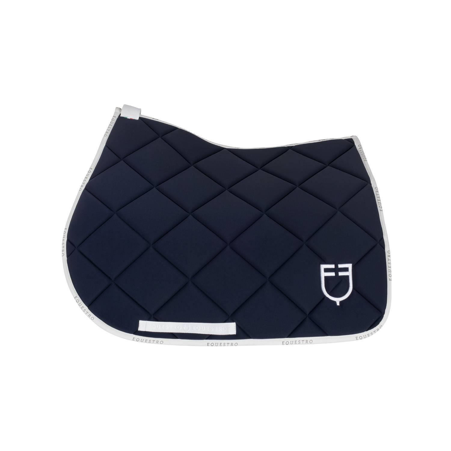 Technical saddle pad logo navy blue/white - Equestro