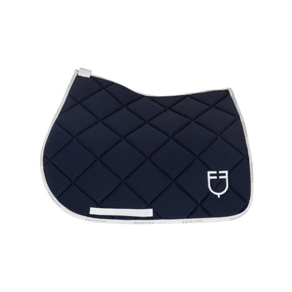 Technical saddle pad logo navy blue/white - Equestro