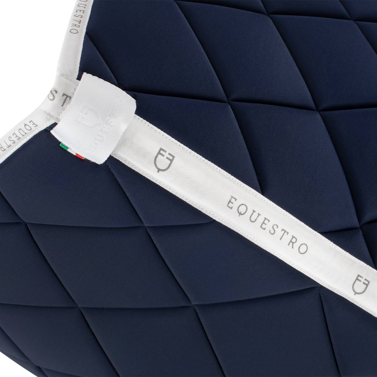 Technical saddle pad logo navy blue/white - Equestro