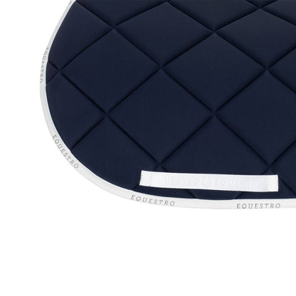 Technical saddle pad logo navy blue/white - Equestro