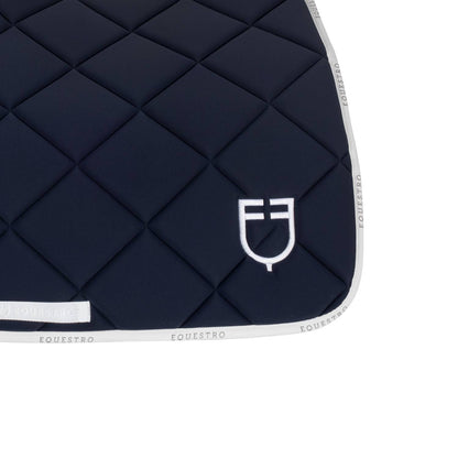 Technical saddle pad logo navy blue/white - Equestro