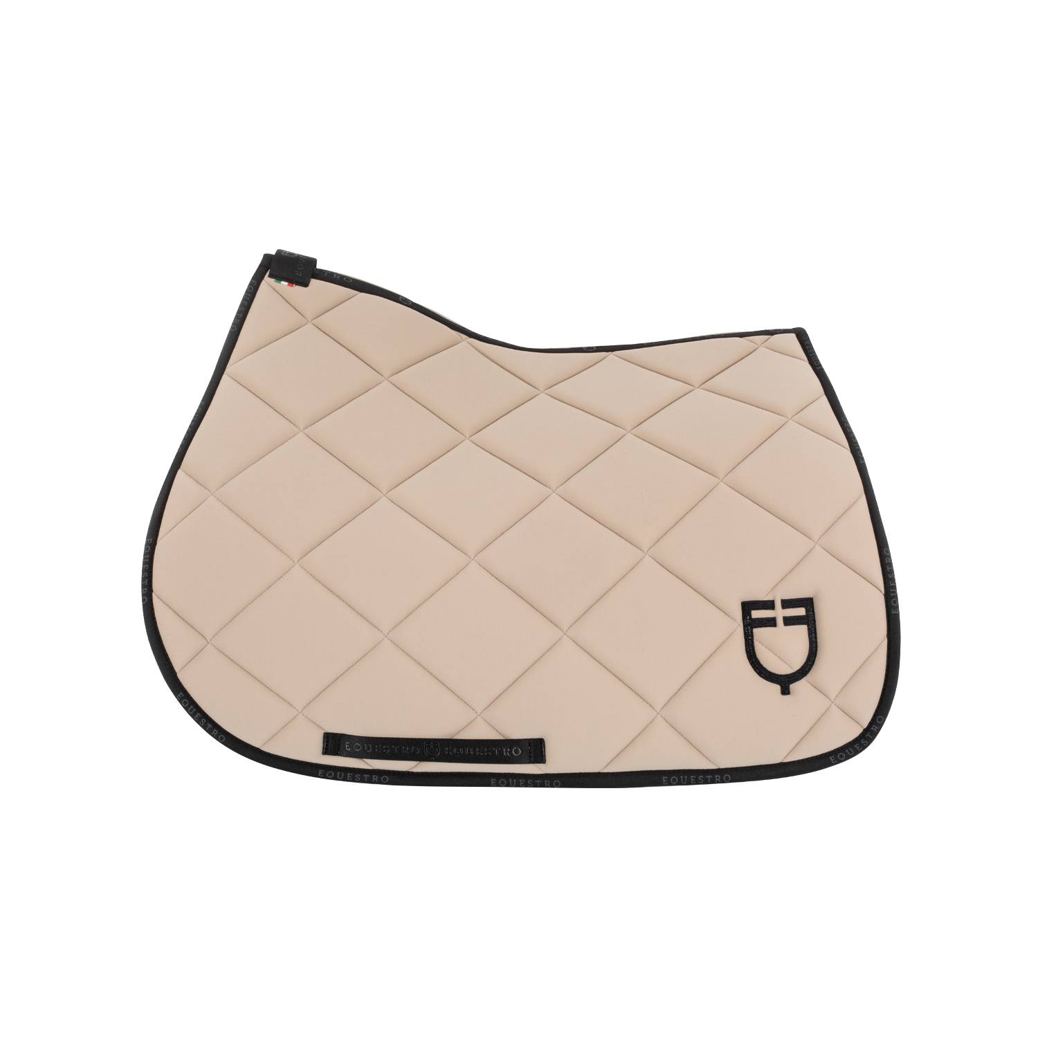 Technical saddle pad logo beige/black - EQUESTRO