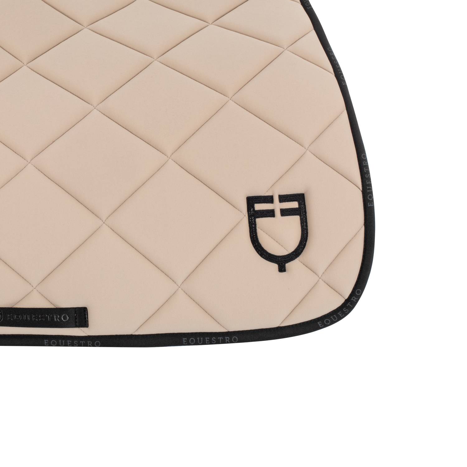 Technical saddle pad logo beige/black - EQUESTRO