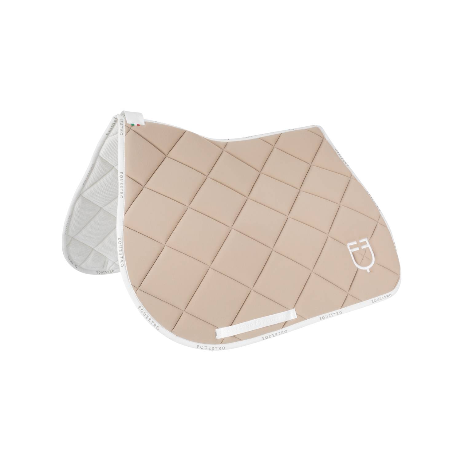 Technical saddle pad logo beige/white - EQUESTRO