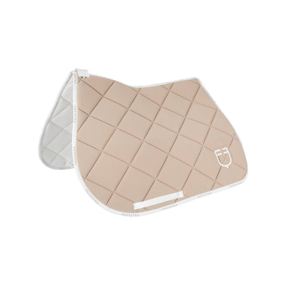 Technical saddle pad logo beige/white - EQUESTRO