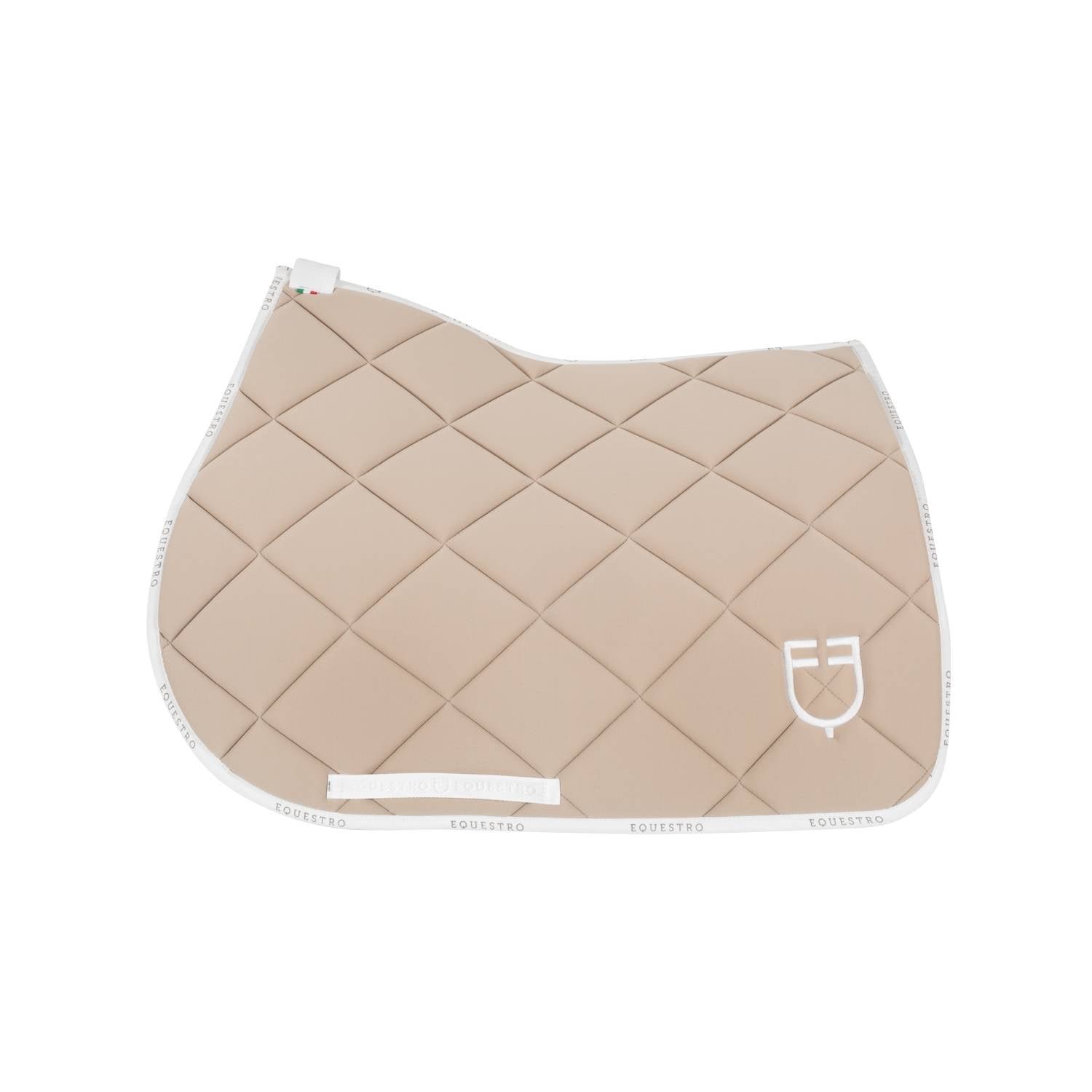 Technical saddle pad logo beige/white - EQUESTRO