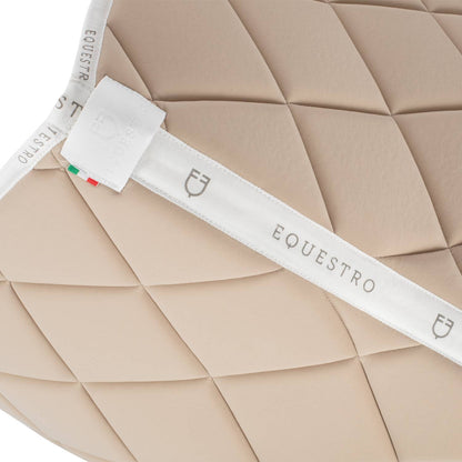 Technical saddle pad logo beige/white - EQUESTRO
