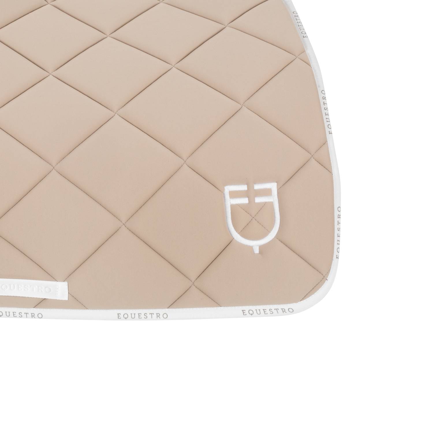 Technical saddle pad logo beige/white - EQUESTRO