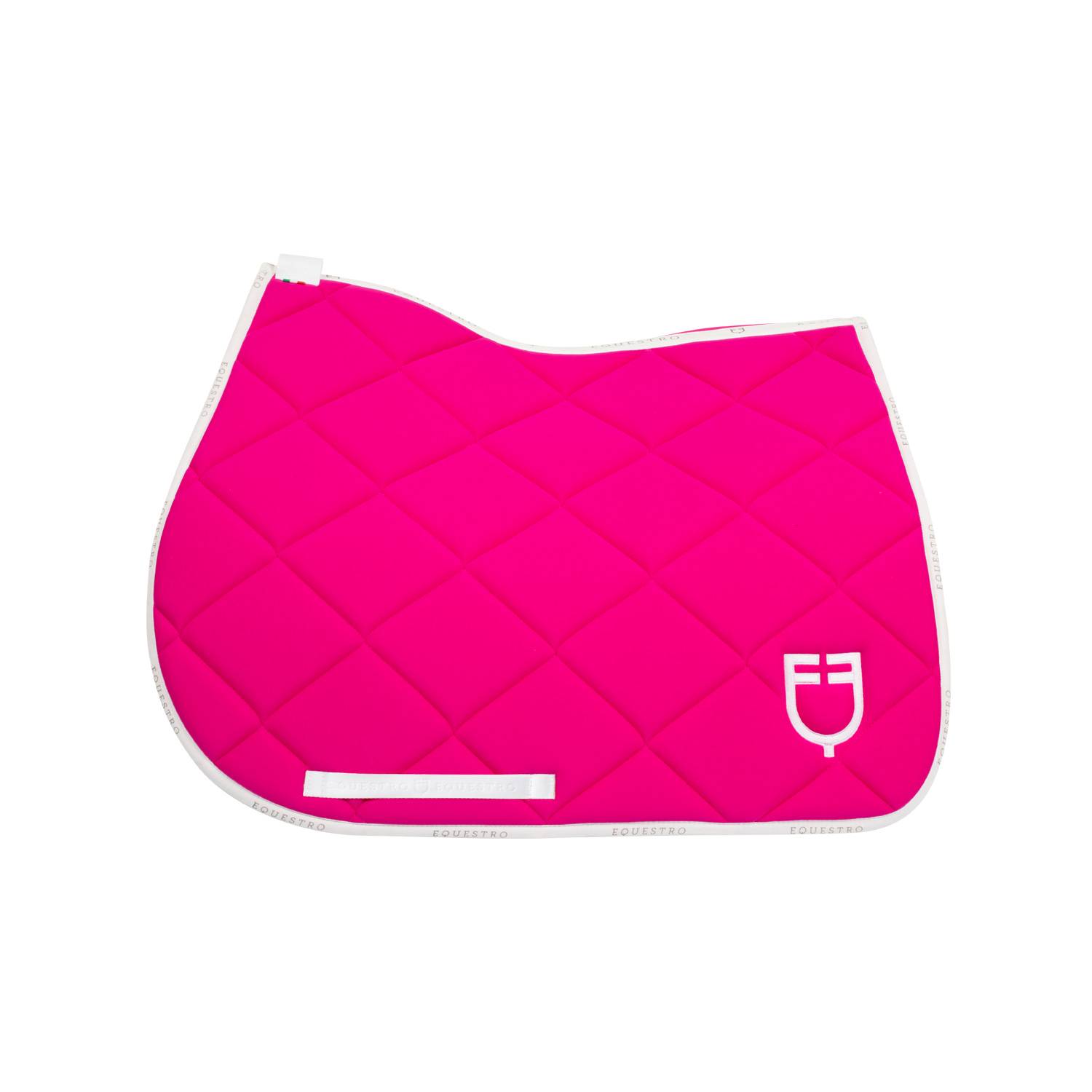 Tapis de selle technique logo fuchsia/blanc - EQUESTRO