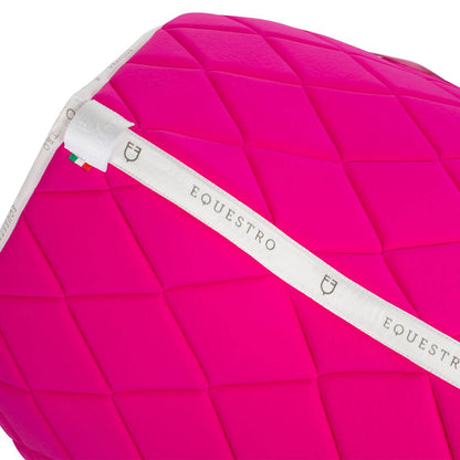 Tapis de selle technique logo fuchsia/blanc - EQUESTRO