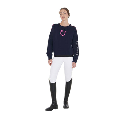 Navy/fuchsia round-neck sweatshirt - Equestro
