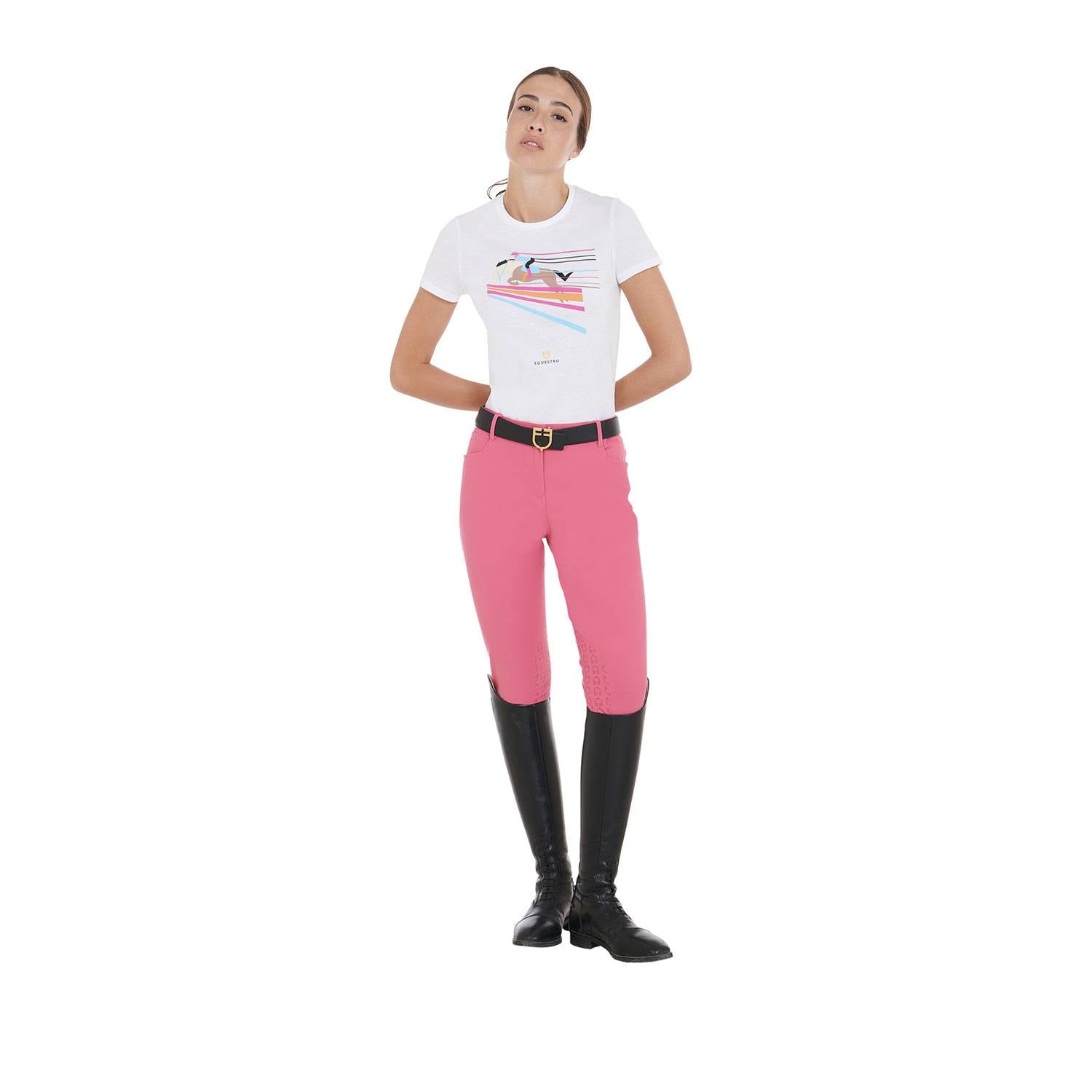Colorful jump design fitted t-shirt - EQUESTRO