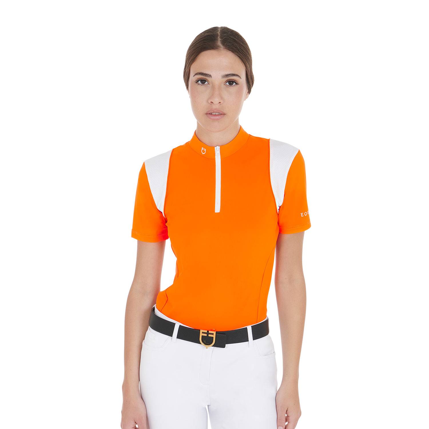 Slim fit training polo shirt with mesh inserts - EQUESTRO