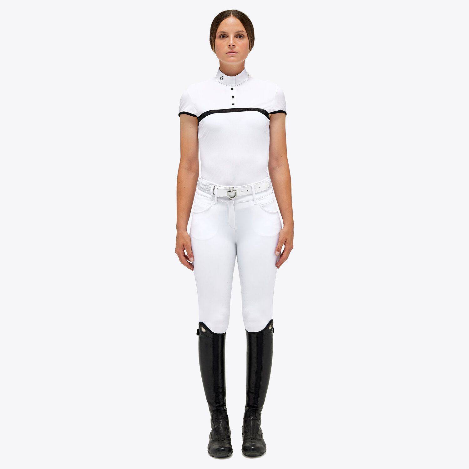 Competition polo shirt Mesh Jersey WHITE - CAVALLERIA TOSCANA