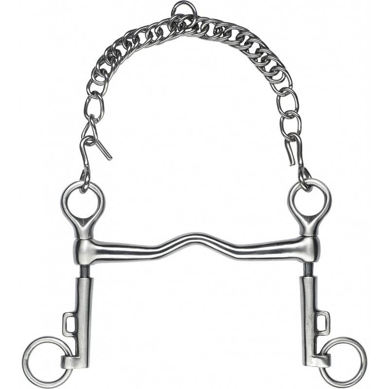 Satin stainless steel short branch bridle bit with pump - Feeling