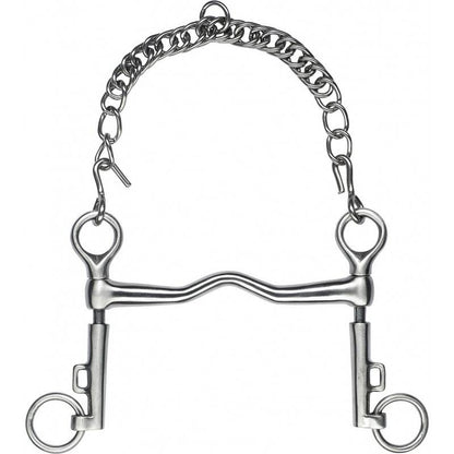 Satin stainless steel short branch bridle bit with pump - Feeling