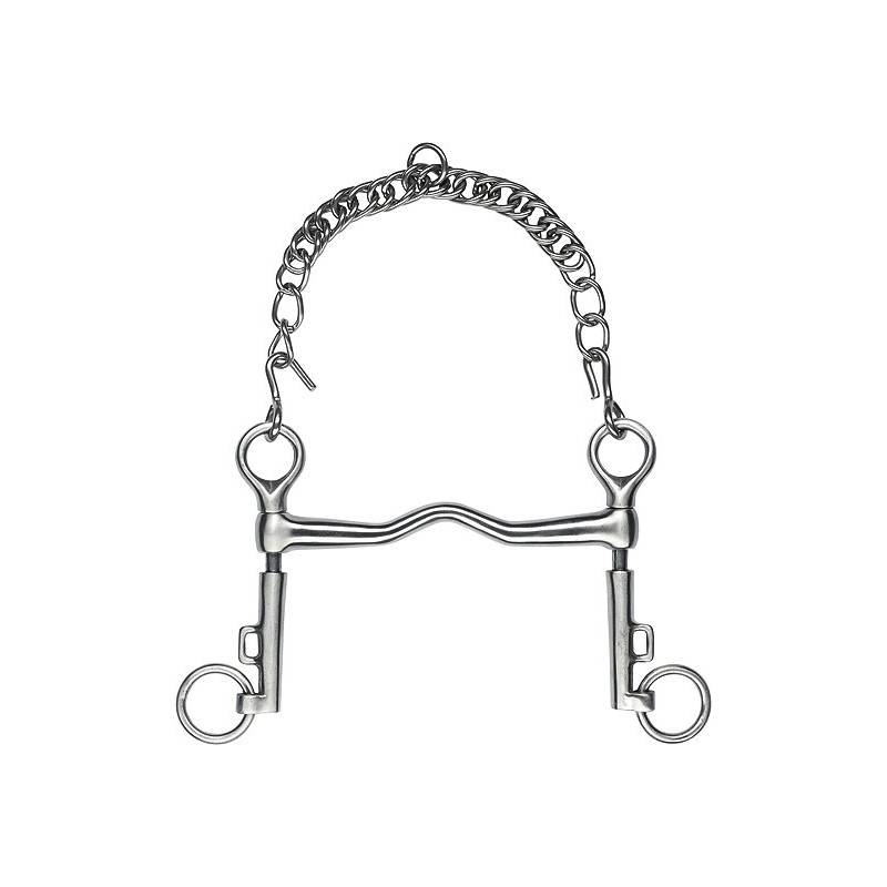 Satin stainless steel short branch bridle bit with pump - Feeling